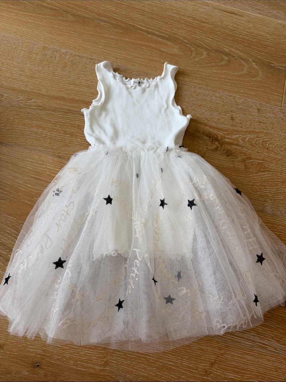 Petite Hailey White Star Tulle Dress